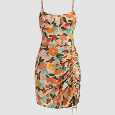 Cider Floral Ruched Corset Cami Dress Size L