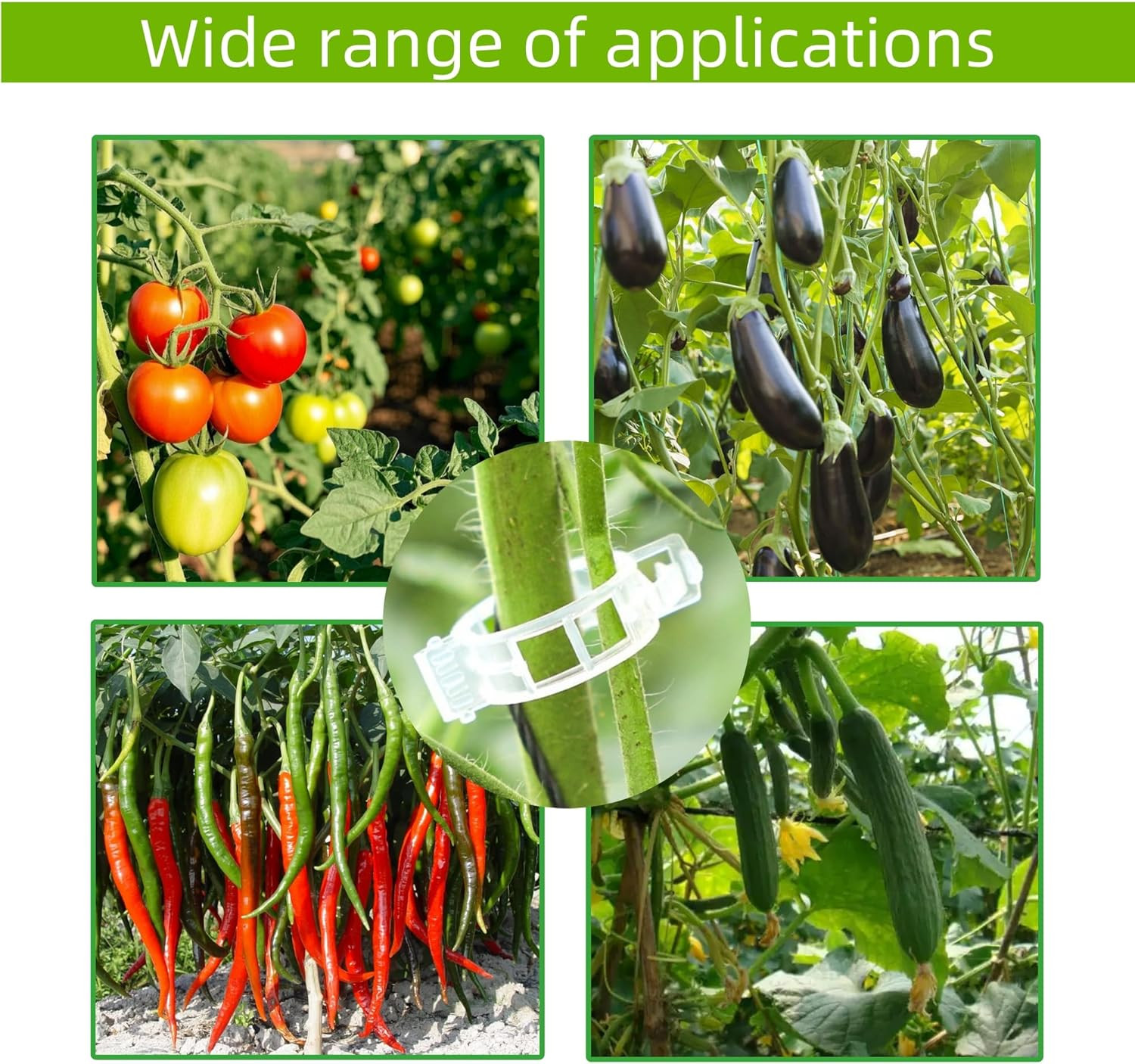 100 Pcs Plant Support Clips,Plastic Clips for Securing Plants,Tomato Vine Clips,