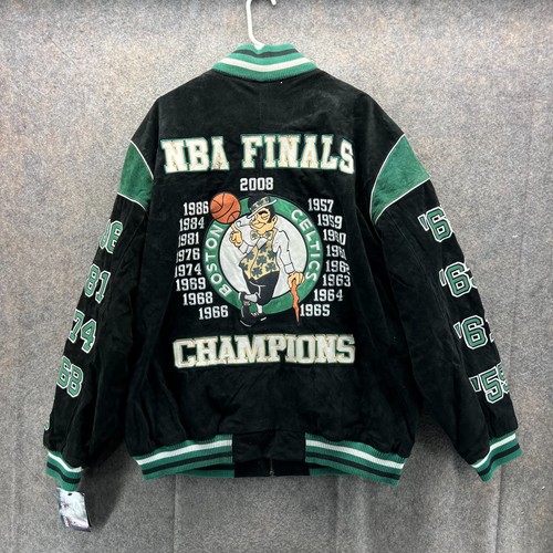 Vintage Boston Celtics Jacket Men XXL Black G-III Sports NBA Finals Varsity 2008 - Picture 2 of 12
