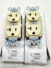 2 Pieces NEW Legrand ivory Tamper Resistant PlugTail Duplex Receptacles 20A 125V