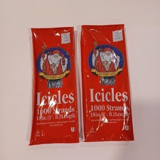 Vintage Old World Santa Icicles Silver Christmas Tree Strands 2 Packs
