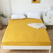 Quilted Fitted Sheet Waterproof Mattress Protector Pad Ultra Soft Elastic Fit...