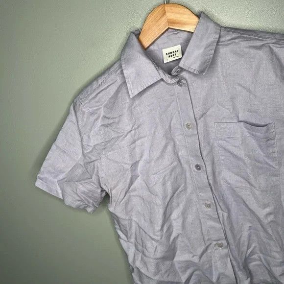 Aritzia Sunday Best Linen Organic Cotton Eliza Shirt - Lavender XS