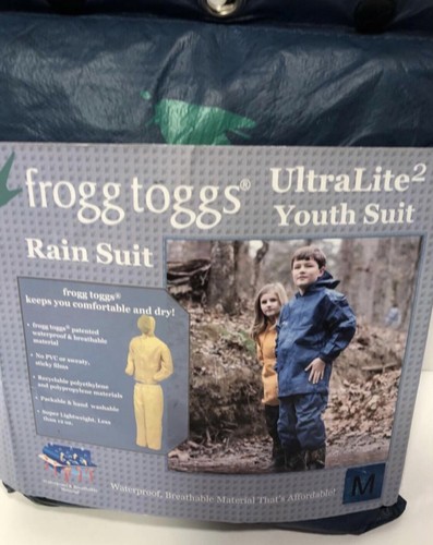 New Frogg Toggs Youth Ultra-Lite2 Waterproof Youth Suit Sz Medium (8-10) Blue - Bild 1 von 6