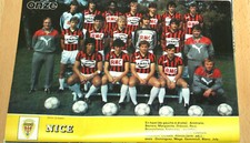 FOOTBALL POSTER EQUIPE TEAM OGC NICE COTE D'AZUR ISSA NISSA BRIGADE SUD 1985-86