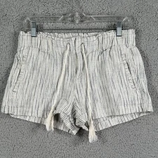 Life In Progress Anthropologie Linen Blend Fun Stripe Casual Shorts Size S