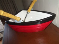 Boston Warehouse Trading  Corp Row Boat/Salad Serving Fork & Spoon