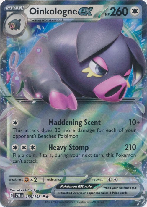 Holo Oinkologne ex 158/198 Scarlet & Violet Base Set Double Rare Pokemon TCG