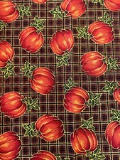 Pumpkins FALL Country Fabric FAT QUARTER 18" x 22" 100 COTTON THANKSGIVING