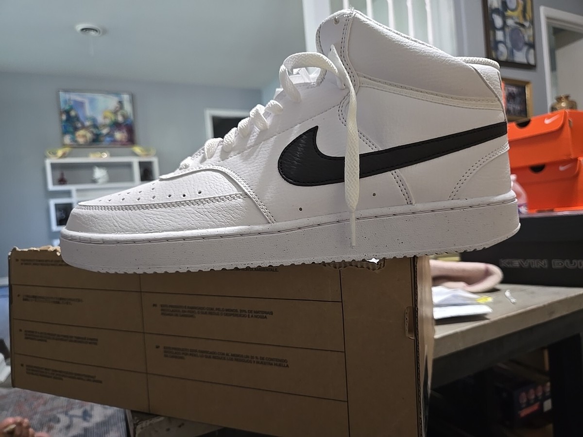 NIKE COURT VISION MID NN WHITE/BLACK. 12 | eBay