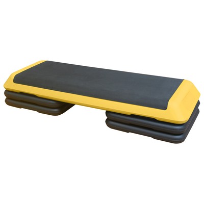 Adjustable Aerobic Step with 4 Risers Fitness & Exercise Platform Trainer Yellow