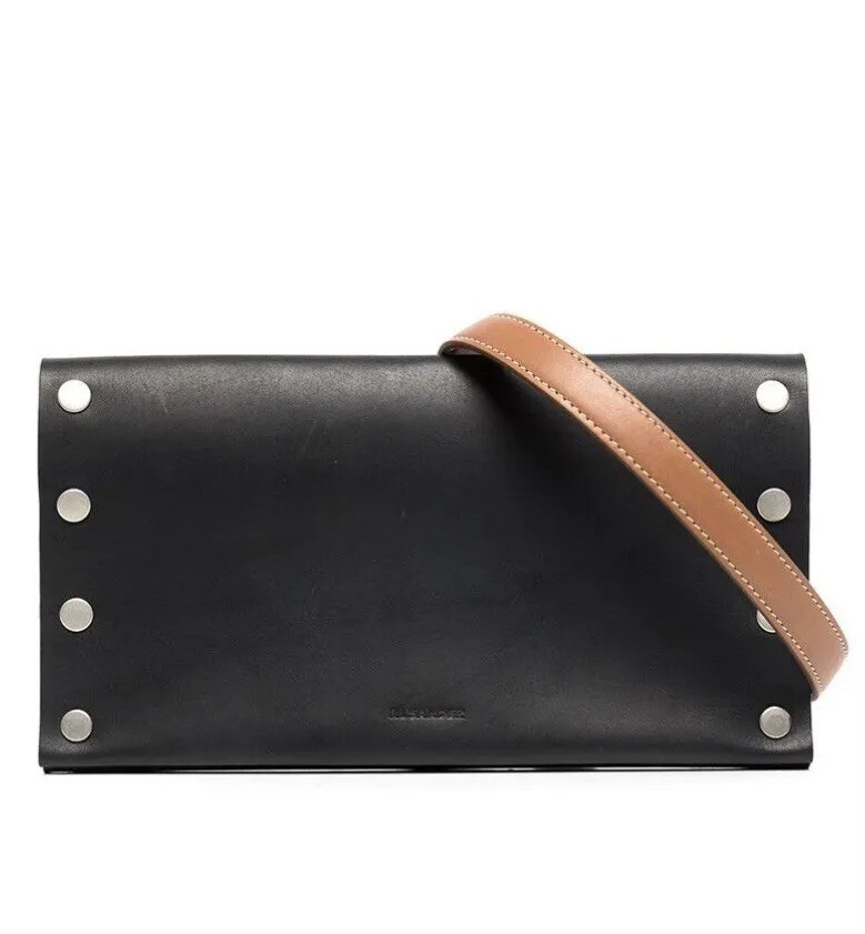 Jil Sander Logo Embossed Belt Bag Black With Stud Detailing  display picture 1