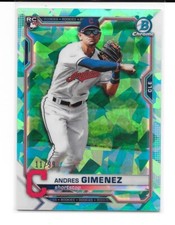 2021 Bowman Chrome Sapphire Andres Gimenez AQUA Refractor RC 11/99 Blue Jays #12
