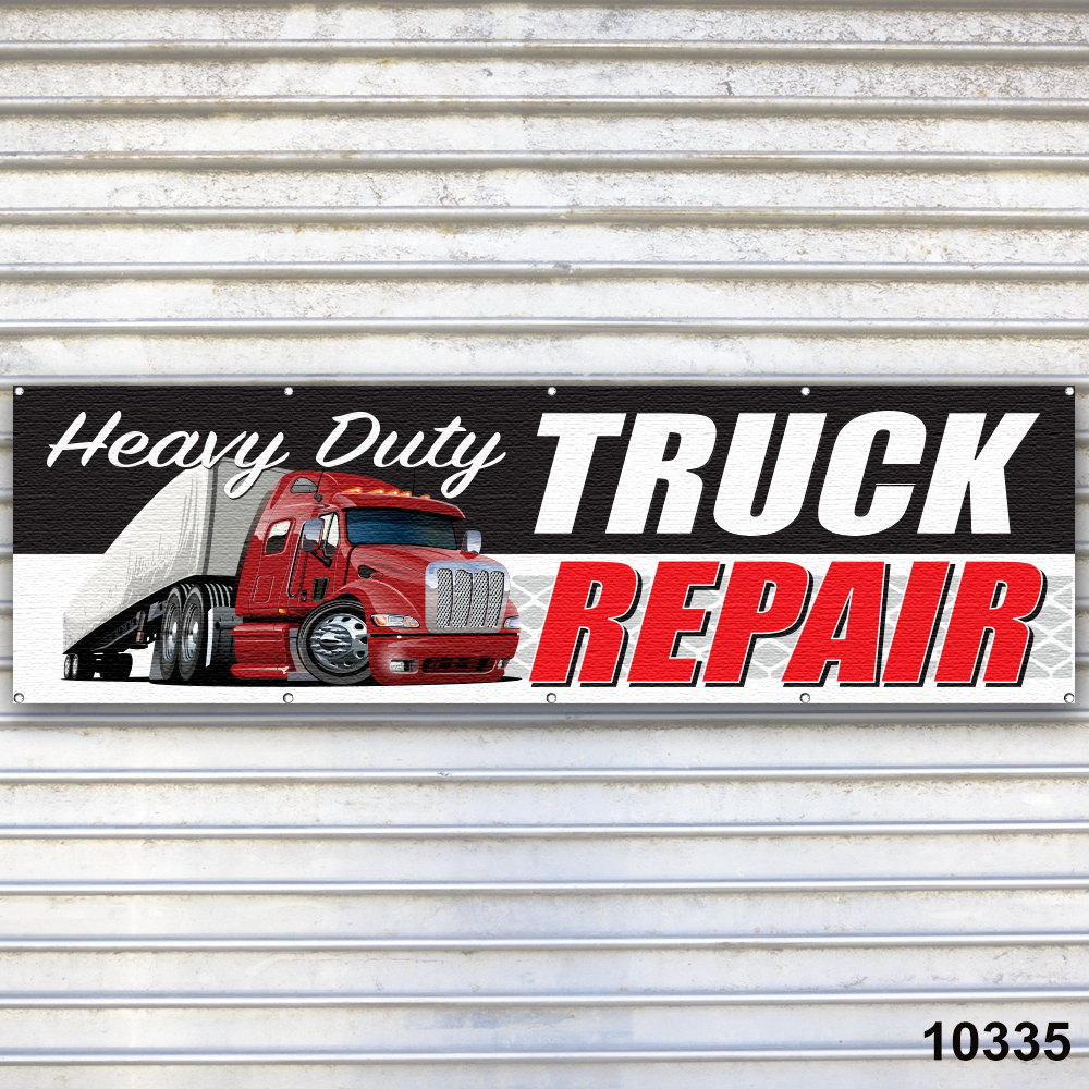 Truck Repair Banner Sign Tire Dealer Auto Repair Service Bay Garage