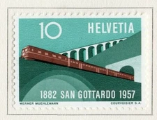 Switzerland Helvetia 1957 Early Issue Fine Mint Hinged 10c. NW-171135