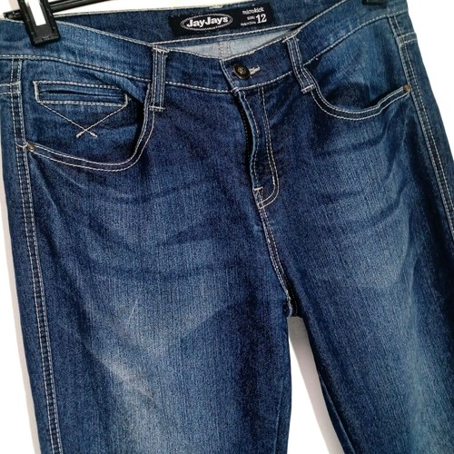 Jay Jays Micro Kick Style Zip up Denim Blue Jeans - Ladies Size 12 W 30.5" - Picture 2 of 9