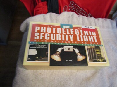 BWF 2 Lamp Photo Electric Security Light w Rectangular Box All Weather SL2-Grey