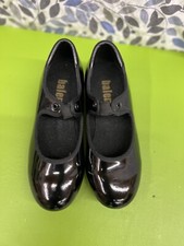 Balera Girls Black Patent Faux Leather Tap Shoes   Techno Tap   Size 2   New