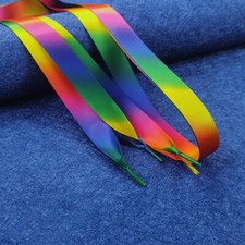 Silky Stain Ribbon Flat Shoelaces Sports Colored Trainer Snicker Shoes Shoe Lace