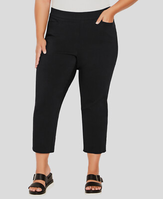 Avenue Women's Black Super Stretch Crop Pants Plus Size 20