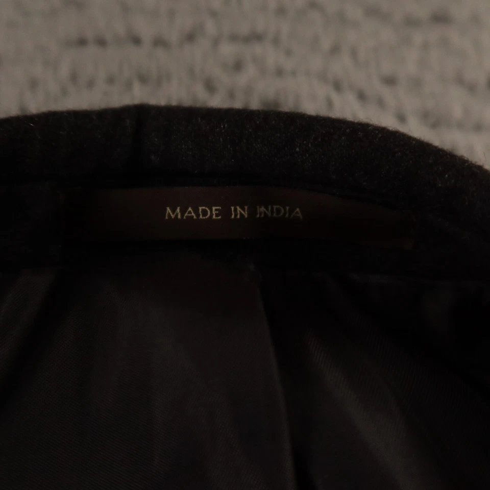 100% Cashmere Jacket M Charcoal Gray Tweed Flannel Blazer Sport Coat 42S - Image 3 of 4