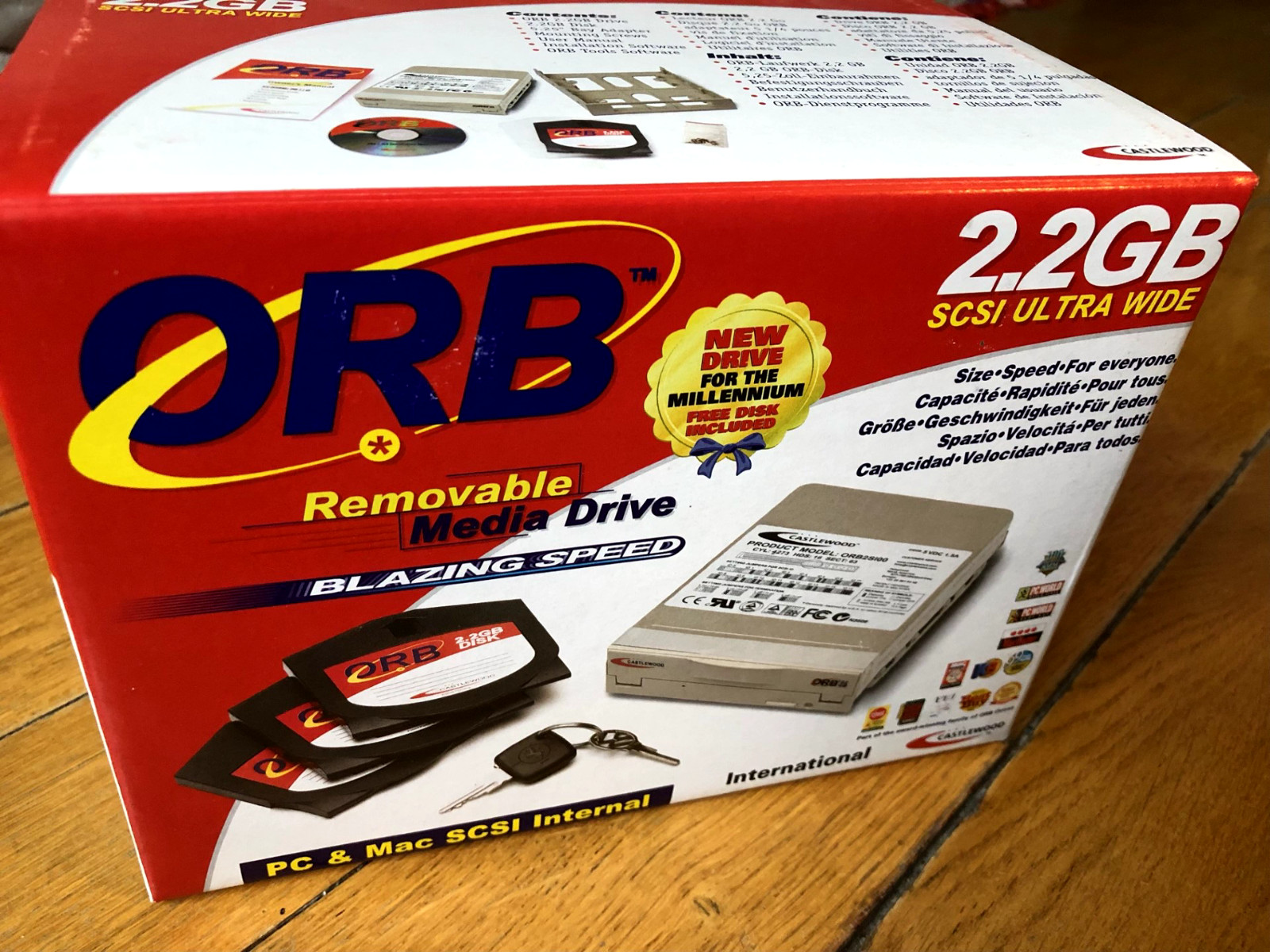 SCSI Castlewood ORB 2.2 GB internal storage neuf sous blister d'origine