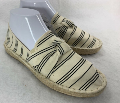 Esmara Espadrilles Canvas Slip on Shoes Size US 8 EUR 39 Beige/ Black Striped