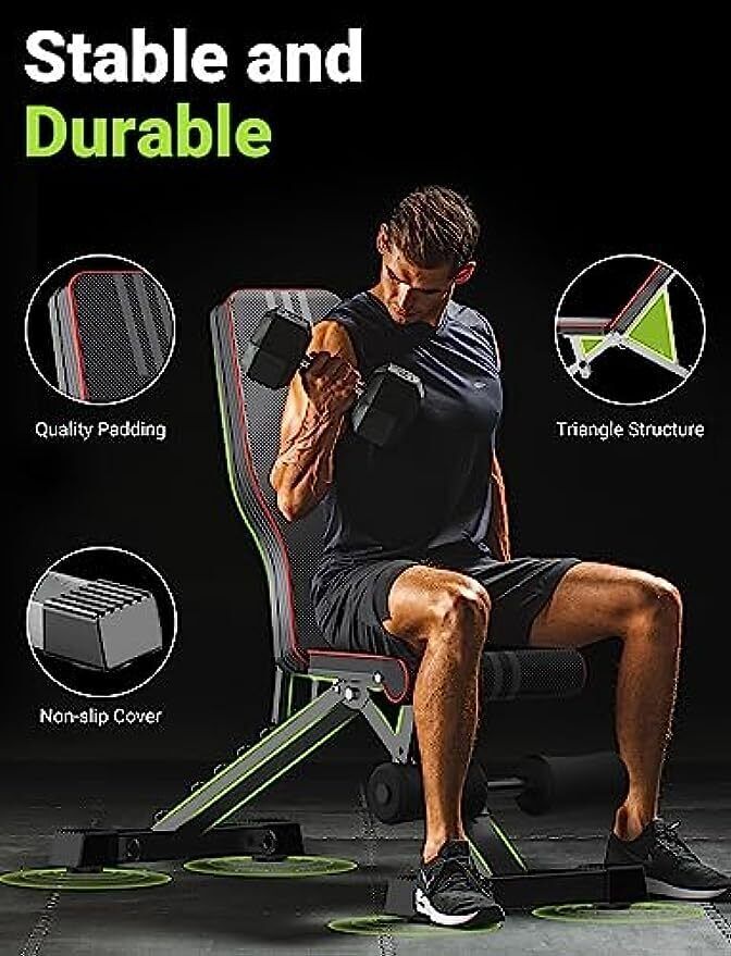 880LBS Adjustable Foldable Weight Bench Home Gym Strength Training Workout Bench