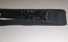 White House Black Market Black Leather Belt Resin Rhinestones Large Adjustable 