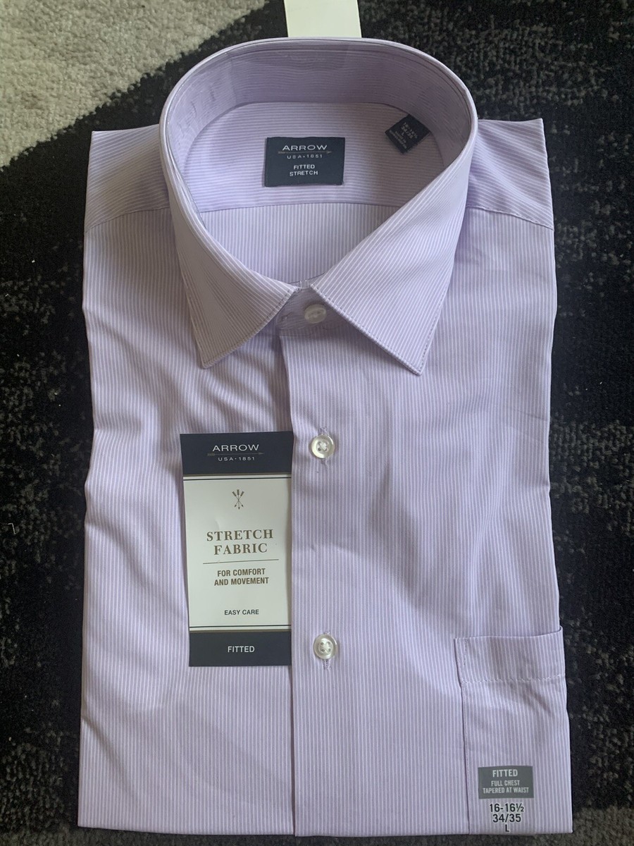 Men Dress shirt Arrow USA 1851 Stretch Fabric. Fitted.