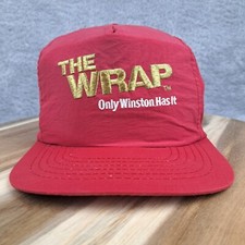 Vintage Winston Hat Cap Snap Back Red The Wrap Trucker Cigarettes Tobacco Men's