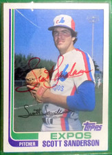 Scott Sanderson Montreal Expos 1982 Autographed Card