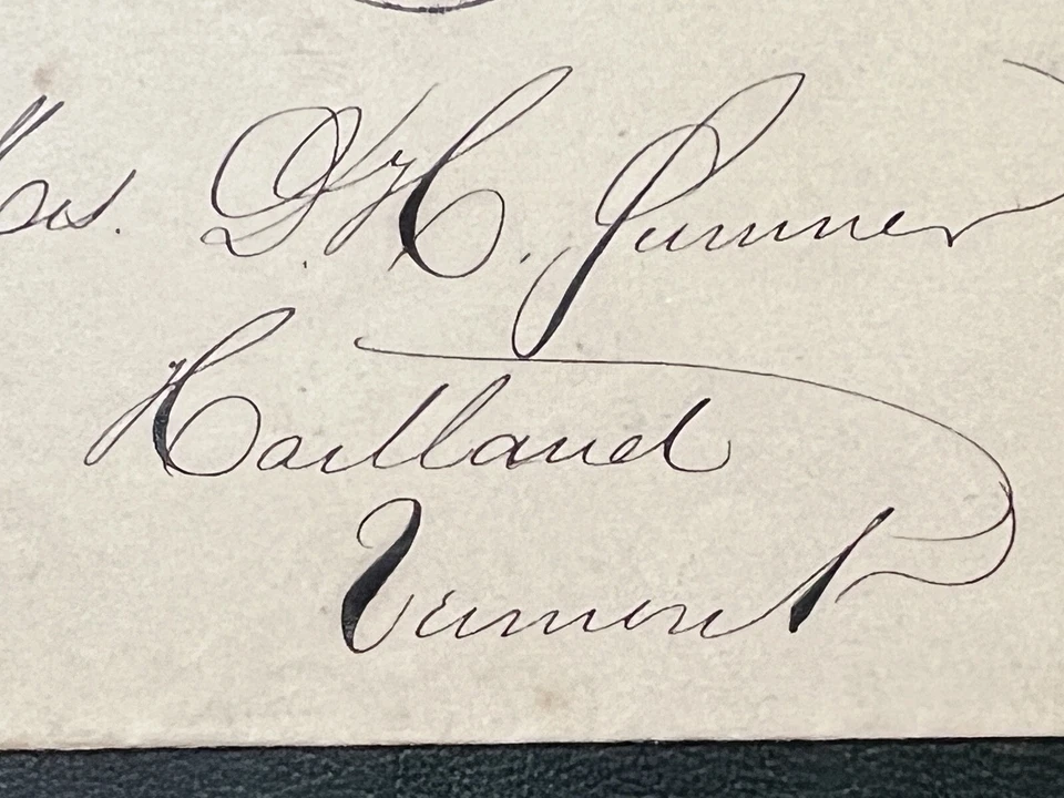 RARE 1860's DERBY LINE VERMONT COVER SENT TO HARTLAND 3C WASHINGTON PERF STAMP - Image 3 of 4