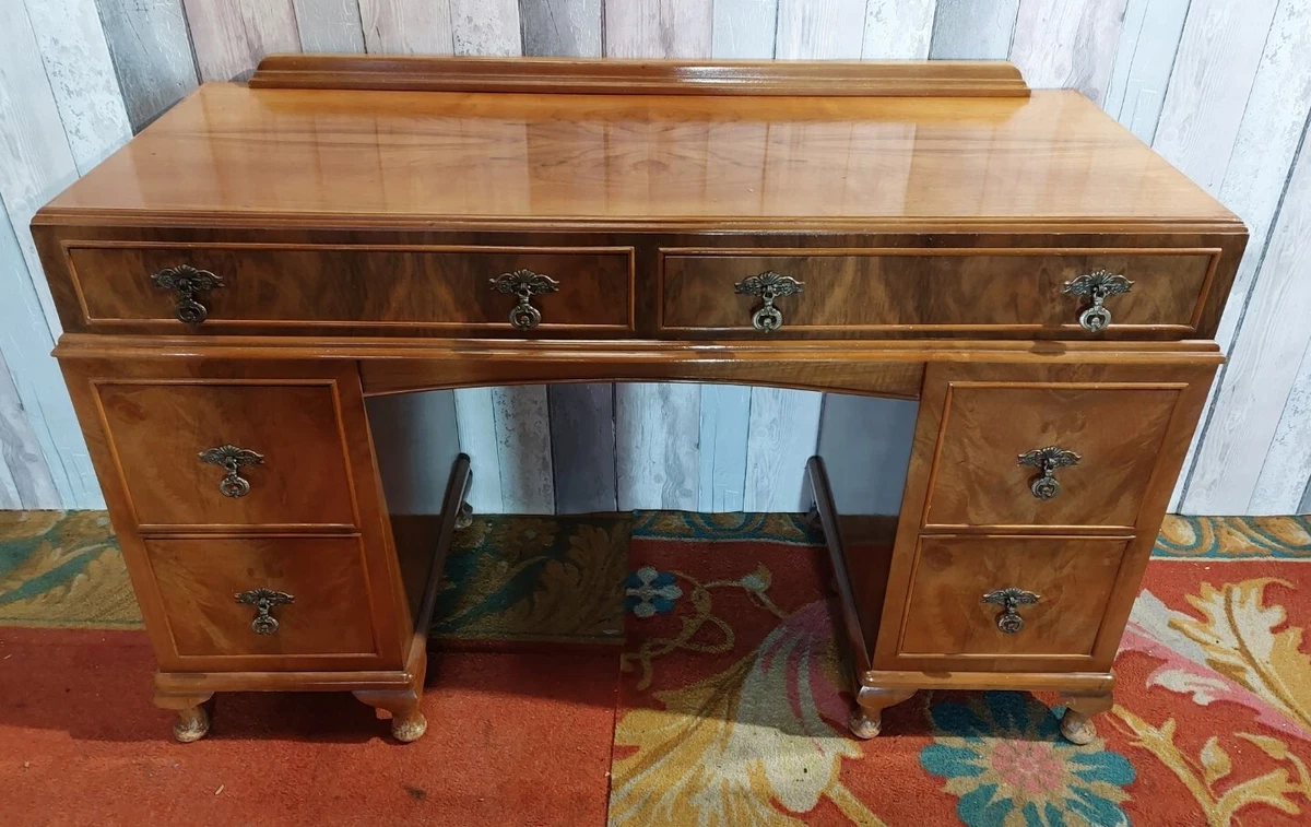 1930 s maple knee hole desk dressing table vintage bedroom drawers dresser