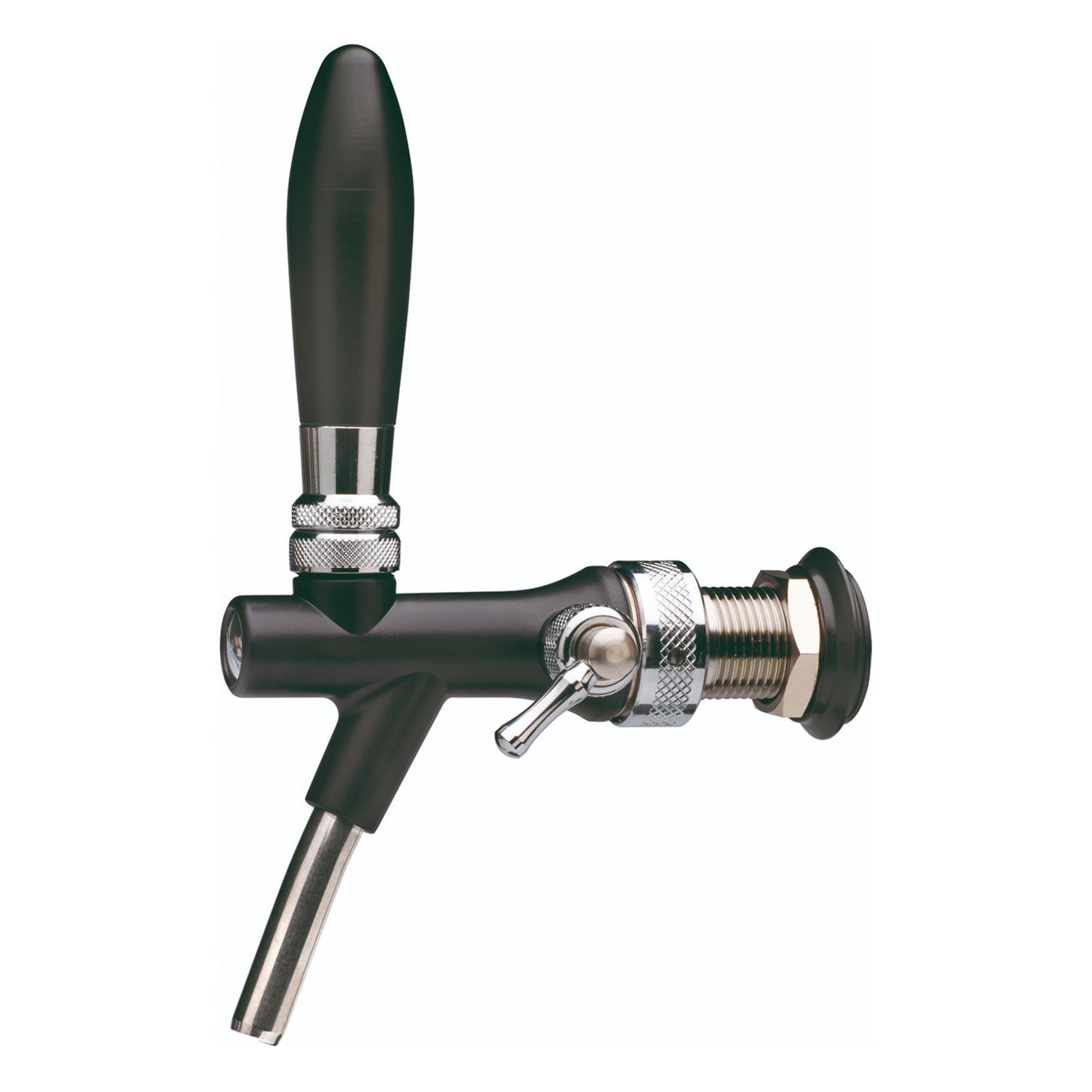 Kompensatorhahn aus Chromnickelstahl und ABS-Kunststoff, schwarz