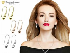 Simple Luxury Dangle Rose Gold 925 Sterling Silver Plated Water Drop Earrings