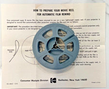 1 Kodak Regular 8MM 2 7/8 EMPTY Film Reels Vintage Plastic with instructions