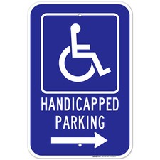 Right Arrow Handicapped Parking Sign,