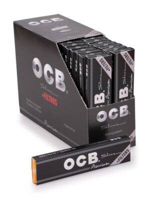 OCB Black Kennerpapier mit Spitzen Premium Kingsize Blättchen Akaziengummi
