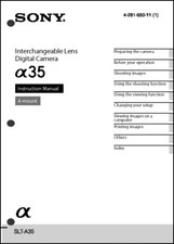 Sony SLT Alpha A35 Digital Camera User Guide Instruction Manual
