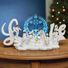 Lighted "LOVE" Color-Changing Nativity Scene Christmas Tabletop Centerpiece