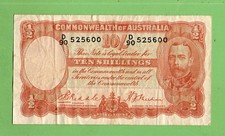 #D383. AUSTRALIAN 1936 TYPE RIDDLE/SHEEHAN   TEN SHILLING  D90 525600