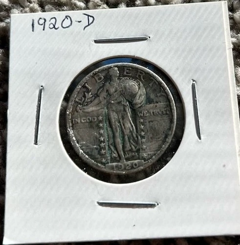 1920-D Standing Liberty Quarter Very Fine VF Coin