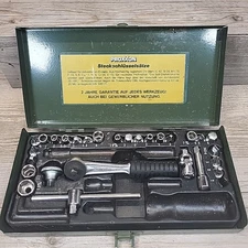 Incomplete Vintage Proxxon 1/4" Drive Ratchet Set Fine teeth made in Germany