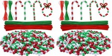 Christmas Beaded Ornament Kit with 1000 Plastic Beads for DIY Crafts