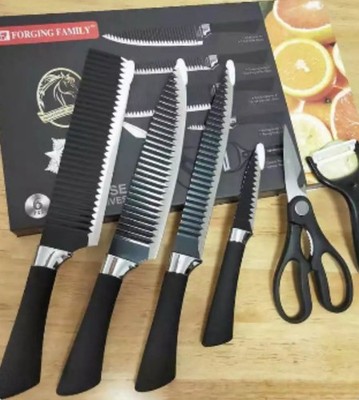 6 Pc Professional Kitchen Knife Set High Carbon Forged Stainless Steel New