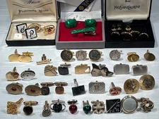 LOT VINTAGE CUFFLINKS, KREMENTZ, LARTER, SWANK & UNBRANDED some singles