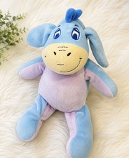 Disney Baby Eeyore Plush Lovey m Pastel Blue Stuffed Animal Rattle 12"