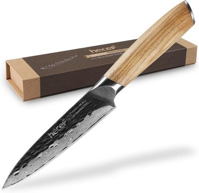 Damascus Vegetable Knife Paring Knife 12.7 cm Sharpener Kitchen Knife Small U...