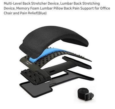 Multi-Level Back Stretcher Device, Lumbar Back Stretching Device, Memory Foam...